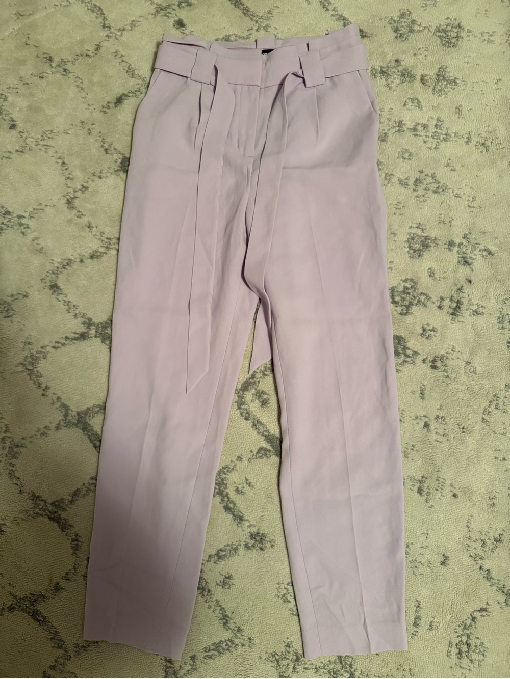 Express Lilac Paperbag Waist Trousers with Self Tie
